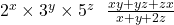 2^{x} \times 3^{y} \times 5^{z} \text{ అయితే } \frac{xy + yz + zx}{x + y + 2z}