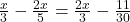 \frac x3-\frac{2x}5=\frac{2x}3-\frac{11}{30}