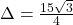 \Delta = \frac{15\sqrt{3}}{4}