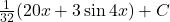 \frac{1}{32}(20x +3\sin4x) + C