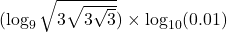 (\log_{9} \sqrt{3\sqrt{3\sqrt{3}}}) \times \log_{10}(0.01)