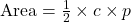 \text{Area} = \frac{1}{2} \times c \times p
