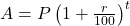 A = P \left( 1 + \frac{r}{100} \right)^t