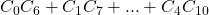 C_0C_6 + C_1C_7 + ... + C_4C_{10}