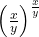 { \left( \frac { x }{ y } \right) }^{ \frac { x }{ y } }
