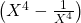 \left(X^4-\frac1{X^4}\right)