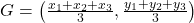 G = \left(\frac{x_1+x_2+x_3}{3}, \frac{y_1+y_2+y_3}{3}\right)