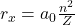 r_x = a_0 \frac{n^2}{Z}
