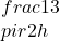\\frac13\\pi r2h