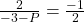 \frac2{-3-P} = \frac{-1}2