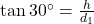 \tan 30^\circ = \frac{h}{d_1}