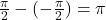 \frac{\pi}{2} - (-\frac{\pi}{2}) = \pi
