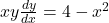 xy\frac{dy}{dx}=4-x^2