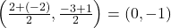 \left( \frac{2 + (-2)}{2}, \frac{-3 + 1}{2} \right) = (0, -1)
