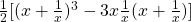 \frac12\lbrack(x+\frac1x)^3-3x\frac1x(x+\frac1x)\rbrack